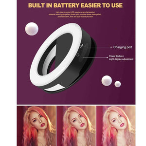 Anchor Beauty Artifact 3 Levels of Brightness Selfie Flash Light with 33 LED Lights, For iPhone, Galaxy, Huawei, Xiaomi, LG, HTC and Other Smart Phones(Black) - fommystore