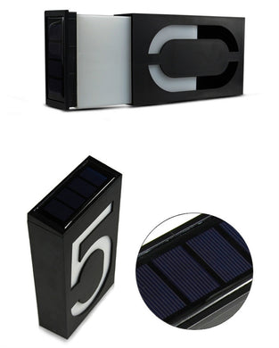 AMZER 0.36W Solar Powered Wall Mount 6 LED Doorplate Lamp House Number Porch Lights with Solar Panel - fommy.com